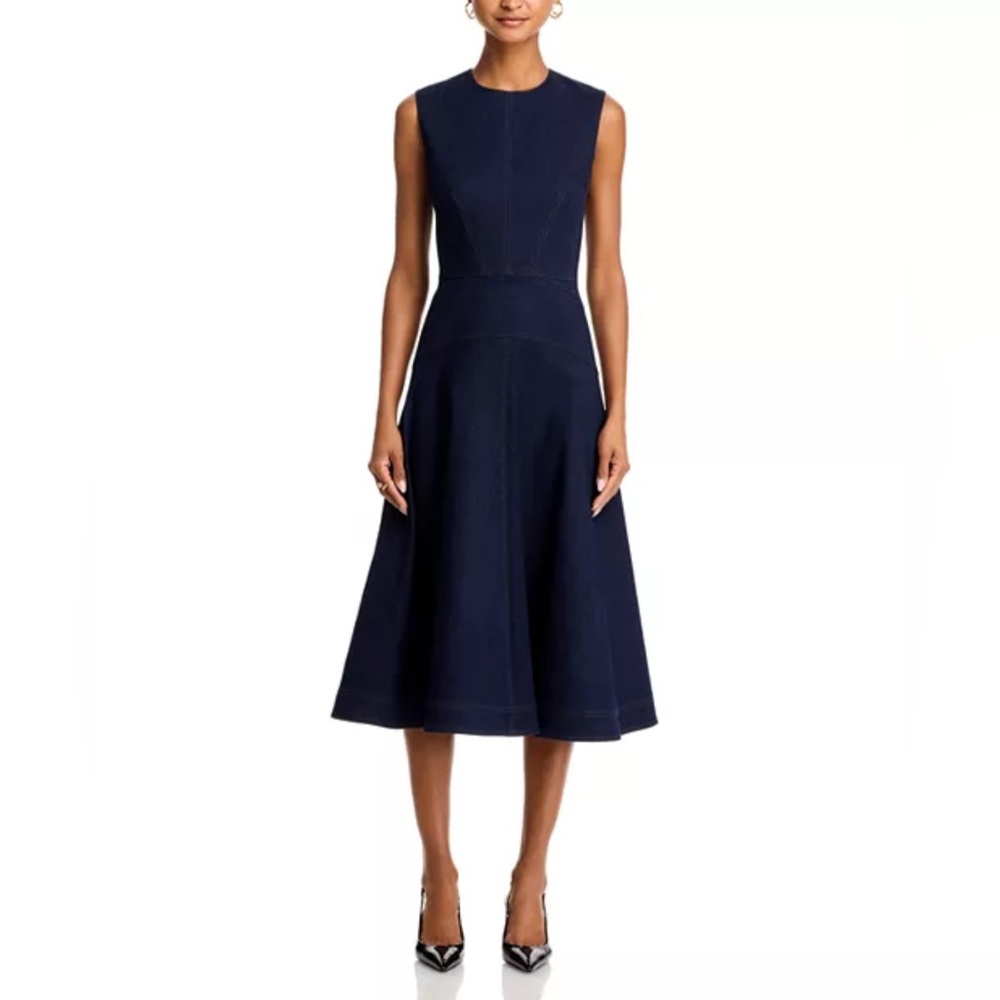 Veronica Beard Navy Sleeveless Midi Dress